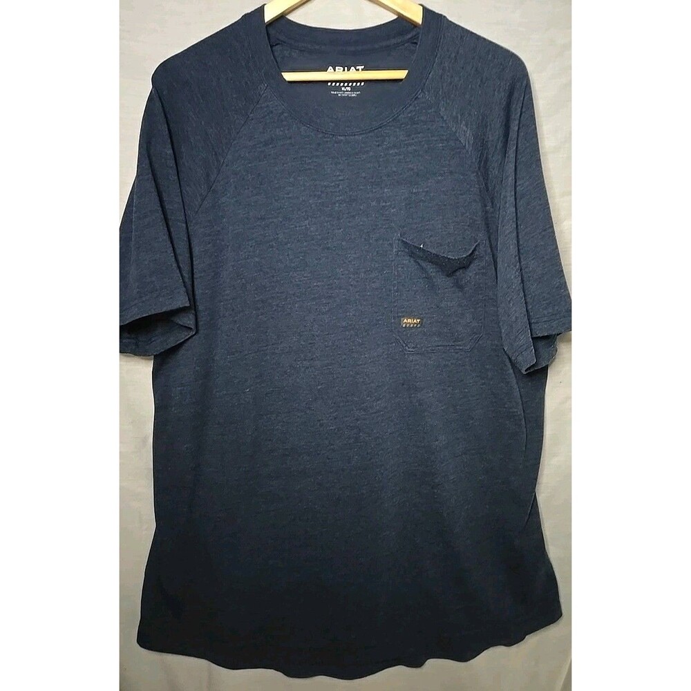 Ariat Rebar T-Shirt Pocket 105037, Men's Sz XL, Blue